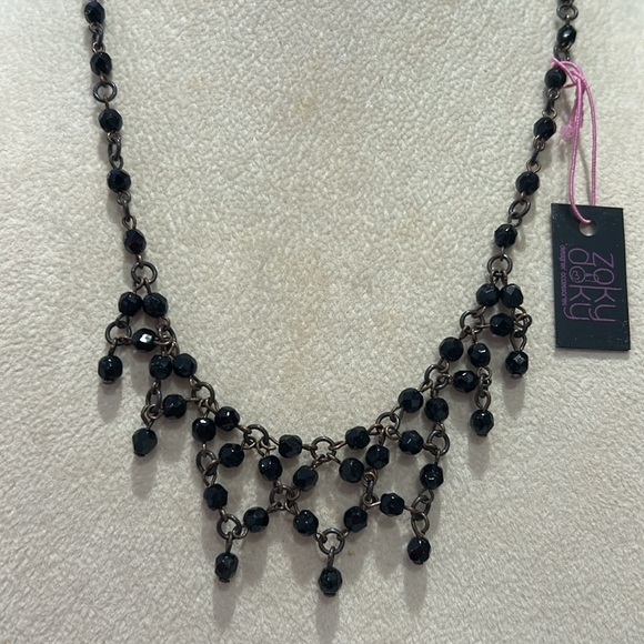 Jet Black Crystal Necklace-Boutique - Picture 3 of 5